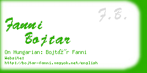 fanni bojtar business card